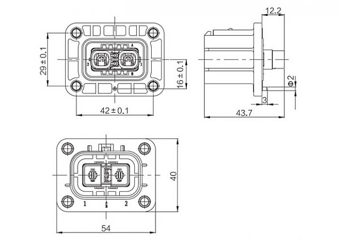 HVIL 3 Pin Power High Voltage High Current Connectors CE Approved
