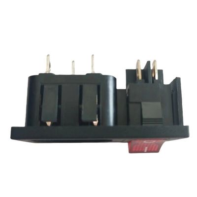 15A 250V Panel Mount IEC C14 Inlet Socket with Boat Shape Rocker Switch