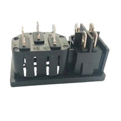 15A 250V Panel Mount IEC C14 Inlet Socket with Boat Shape Rocker Switch