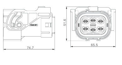 Neopower 6-Pin High Voltage 1000V 35A Automotive Power and Signal Connector with 360° Shielding