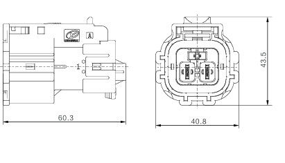Neopower 2 Pin High Voltage Electrical Connector 40A 1000V with HVIL, Poka-Yoke & 360° Shielding