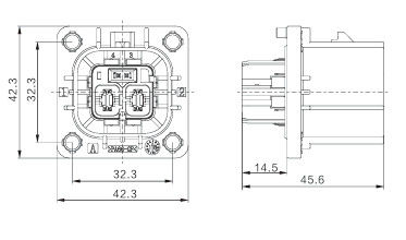 Neopower 2 Pin High Voltage Electrical Connector 40A 1000V with HVIL, Poka-Yoke & 360° Shielding