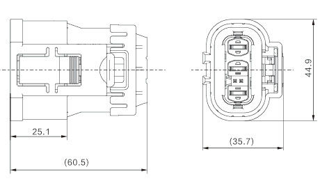 Neopower High-Performance 3-Pin Electrical Connector for OBC & BDU, 1000V 40A, IP67