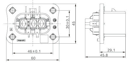 Neopower High-Performance 3-Pin Electrical Connector for OBC & BDU, 1000V 40A, IP67