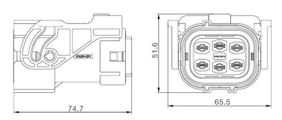 Neopower 1000V High-Voltage 6 Pin Automotive Connector for OBC & BDU Power Supply
