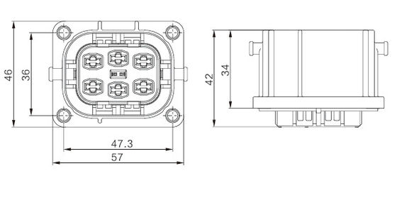 Neopower 1000V High-Voltage 6 Pin Automotive Connector for OBC & BDU Power Supply