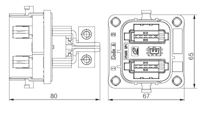 Neopower High Current 300A 1000V Automotive 2 Pin Power Connector with HVIL for EV Battery & Motor Controllers