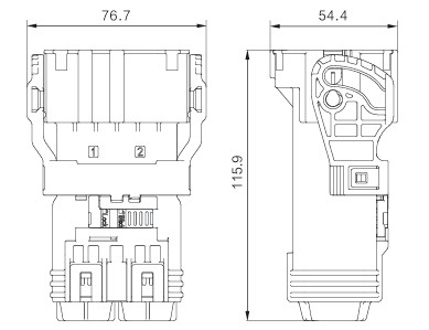 Neopower High Current 300A 1000V Automotive 2 Pin Power Connector with HVIL for EV Battery & Motor Controllers