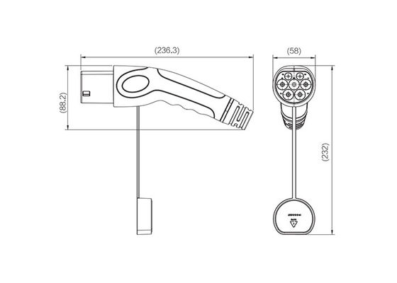 IEC62196 EV Charger Connectors 480V AC EV Charger Gun waterproof