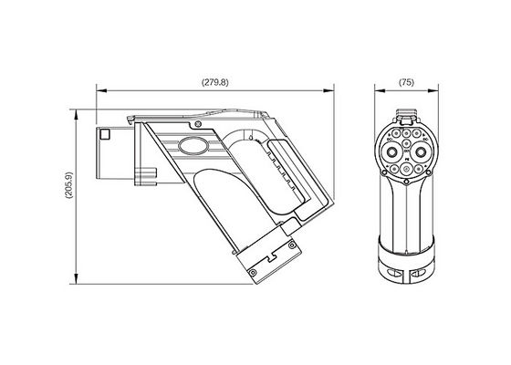 GB/T IP67 Electric Car Charging Connectors With Temperature Monitor