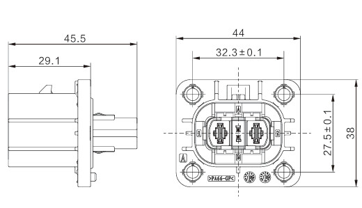 Neopower High-Performance 2 Pin 1000V 40A Electrical Connector with HVIL, Poka-Yoke, and 360° Shielding